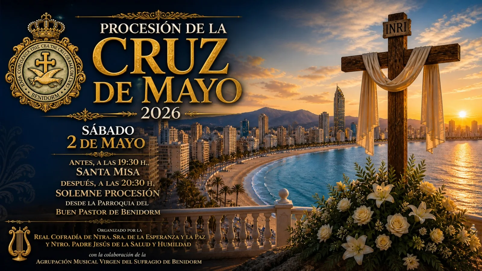 Benidorm se rinde a la fe: la Cruz de Mayo iluminará sus calles en una noche de emoción y devoción ✨