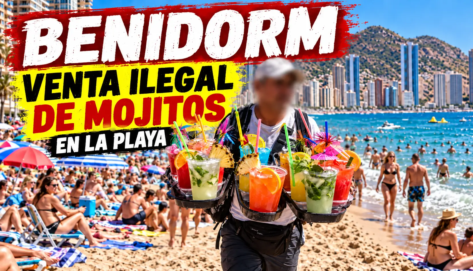 Benidorm venta de cocteles ilegales en la playa de levante
