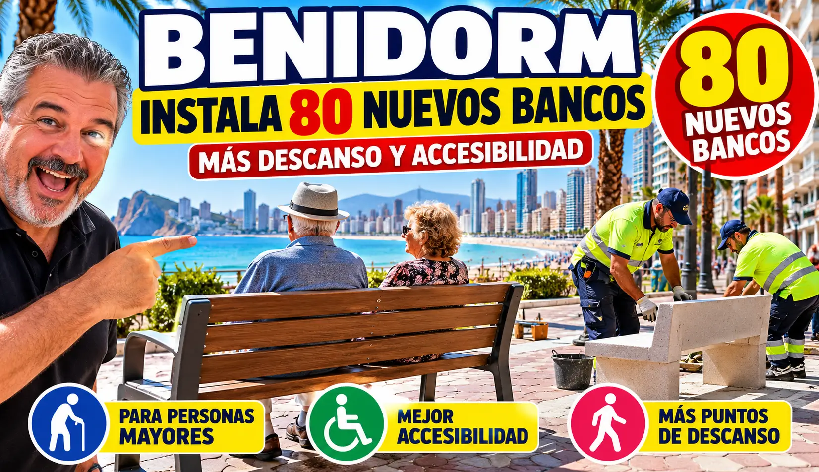 Benidorm instala 80 bancos nuevos