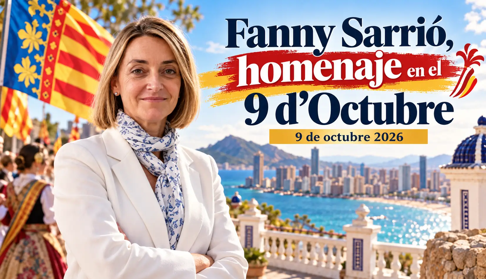 Benidorm vibra con el 9 d’Octubre: emoción, tradición y el gran homenaje a Fanny Sarrió ante la multitud congregada