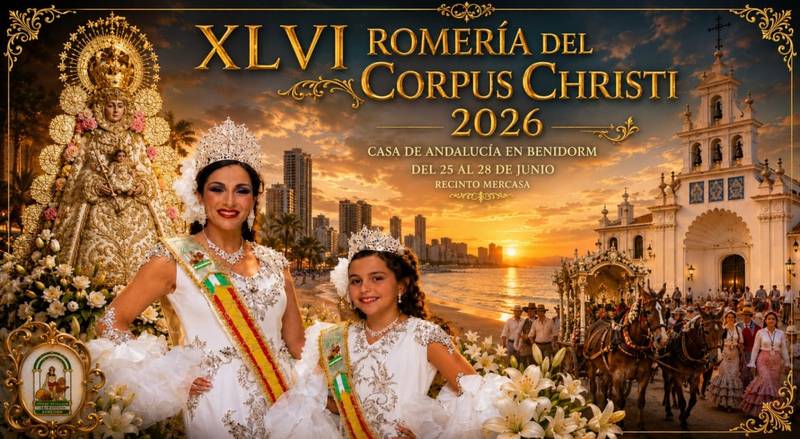 Benidorm se viste de Rocío: la Casa de Andalucía celebra su XLVI Romería del Corpus Christi 2026 Benidorm se viste de Rocío: la Casa de Andalucía celebra su XLVI Romería del Corpus Christi 2026